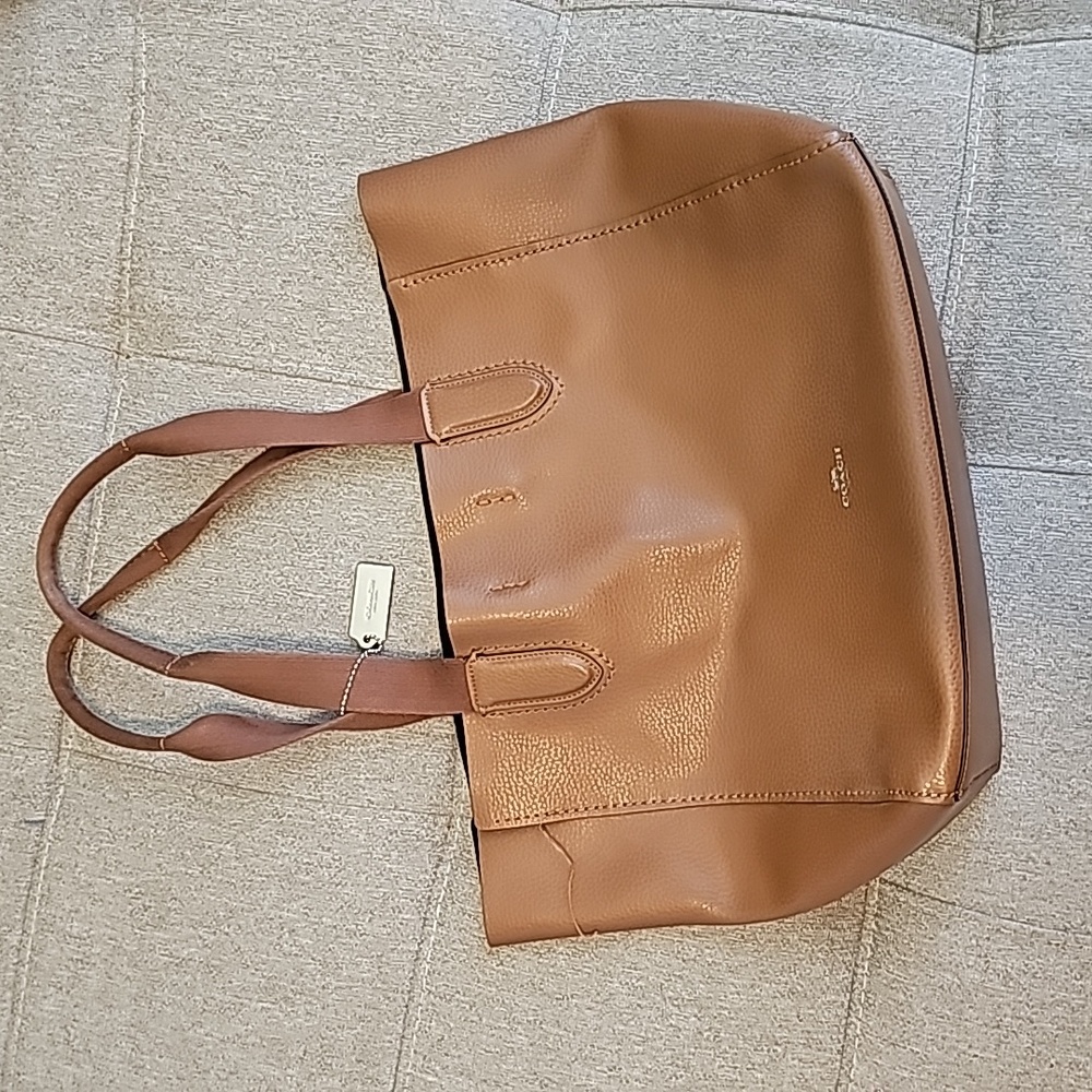 Women's Coach tote handbag Brown leather